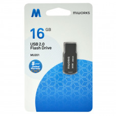 Flash Drive Mini MiWorks MU201 16GB USB 2.0 Μαύρο